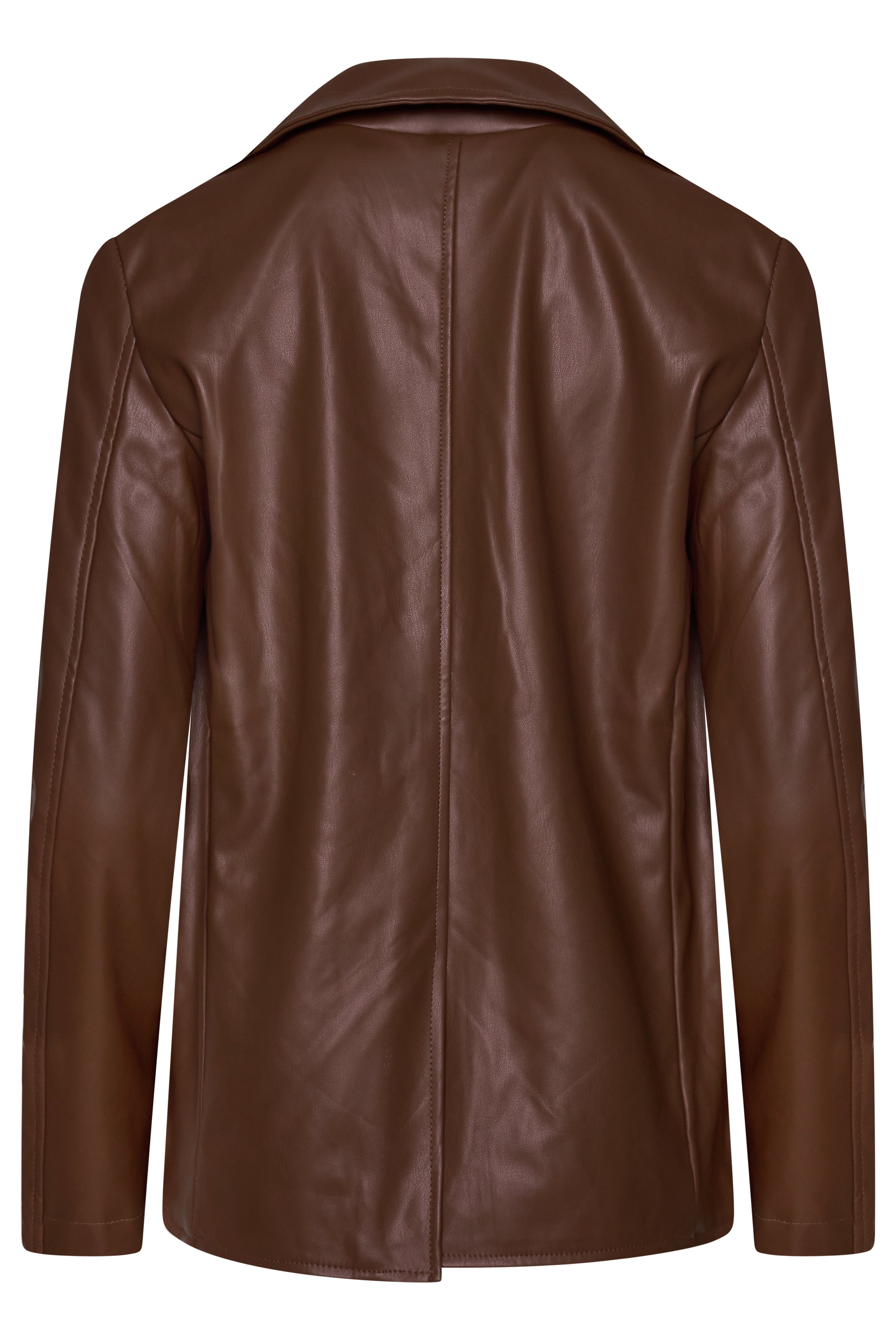 Fawn Nikki Faux Leather Blazer in Brown RRP £129
