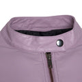 Pelle D’annata Ladies Real Leather Biker Jacket in Dark Lavende RRP £279