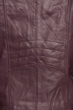 Load image into Gallery viewer, Pelle D’annata Ladies Real Leather Biker Jacket in Dark Purple RRP £279
