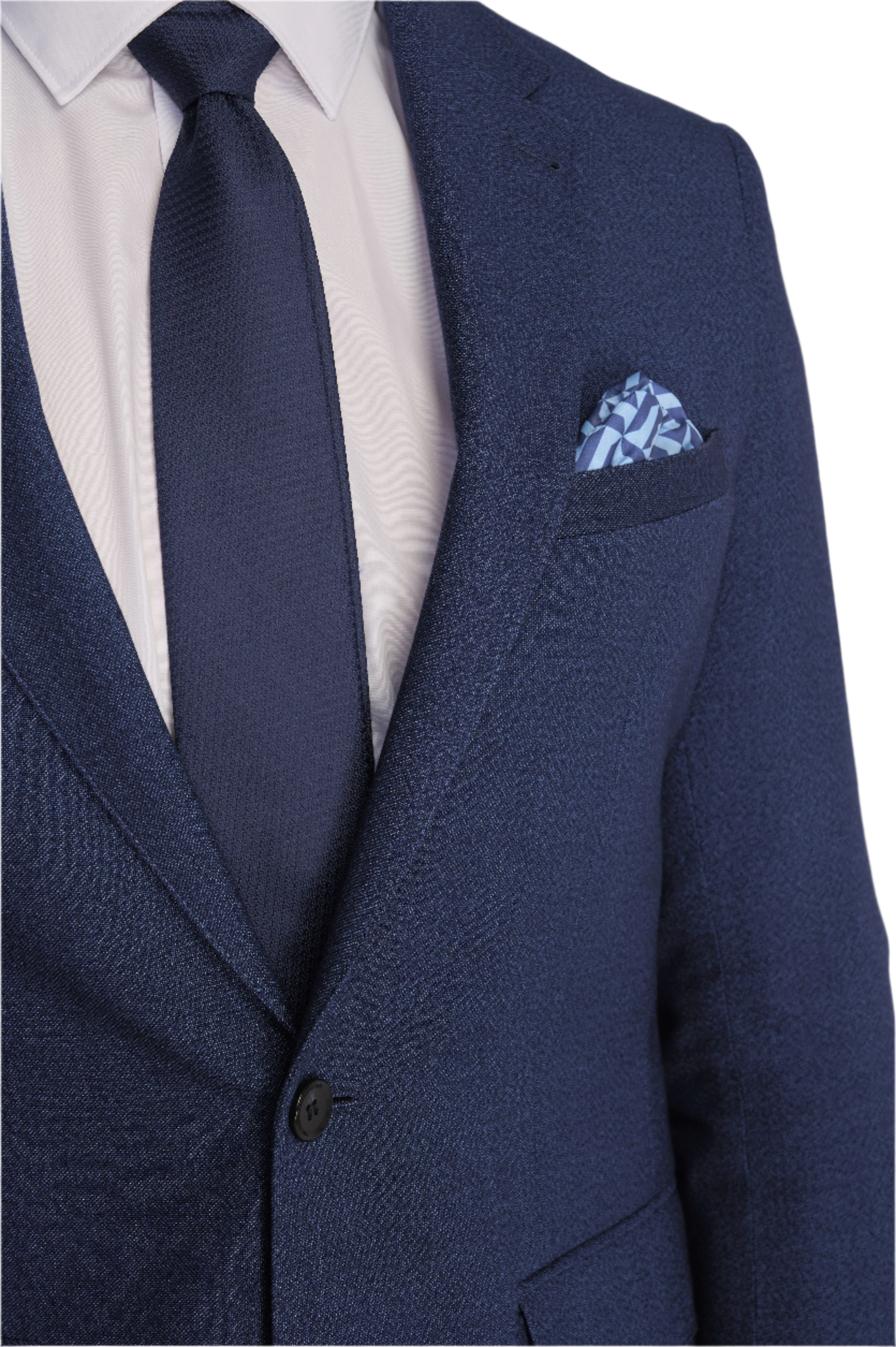 Archie Melange Slim Fit Suit Jacket in Blue RRP £119