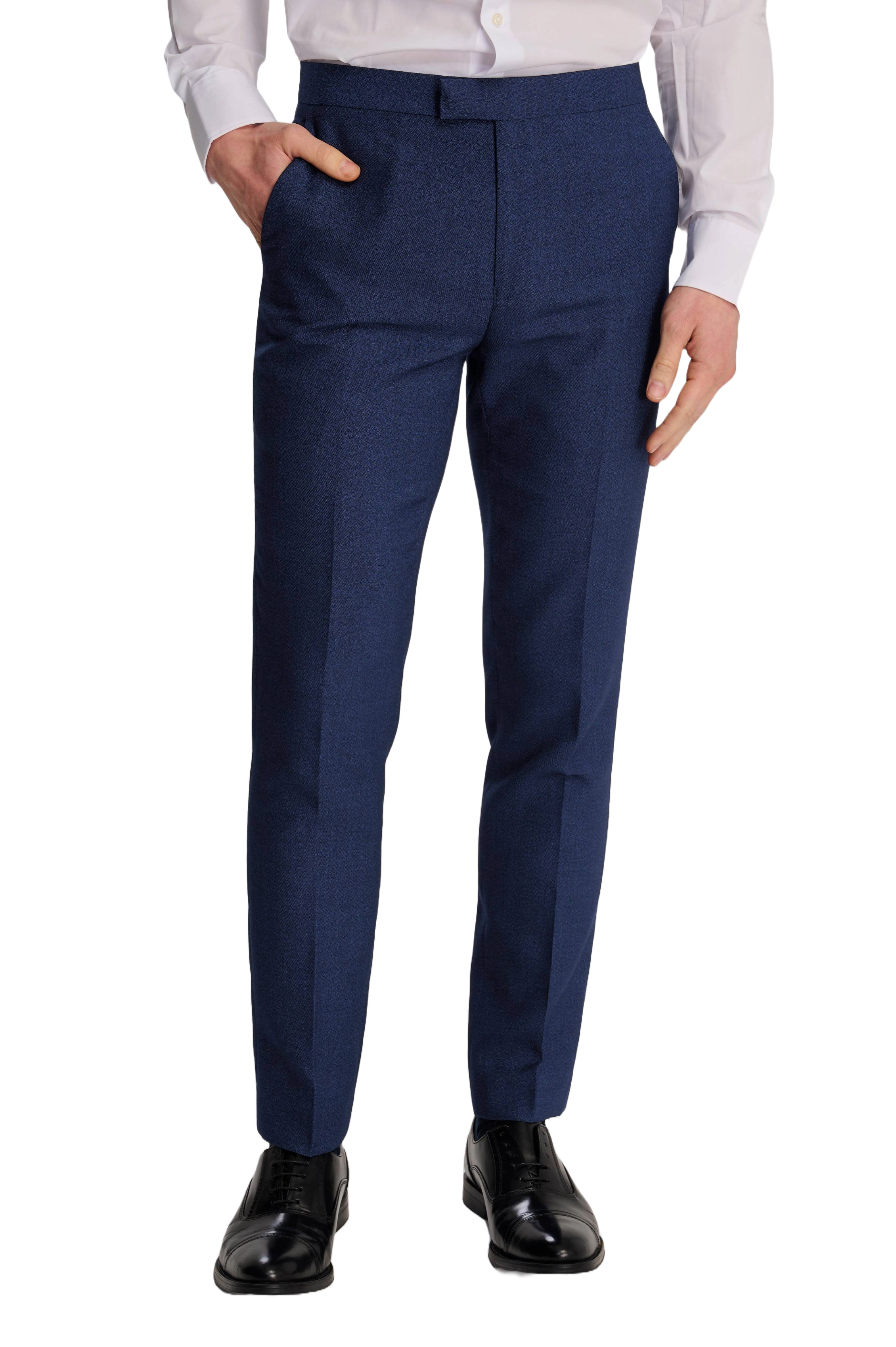 Archie Melange Slim Fit Suit Trousers in Blue RRP £65