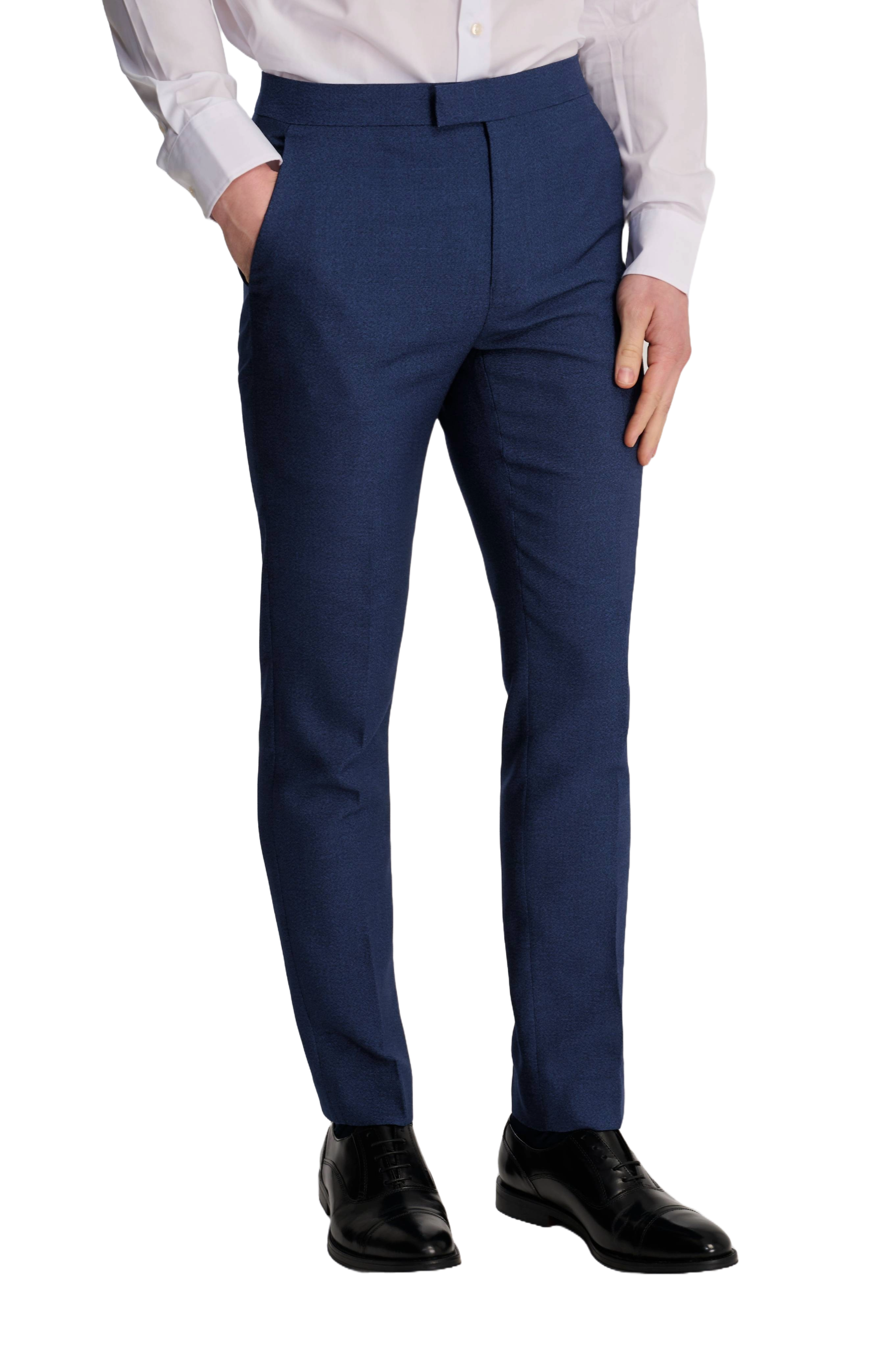 Archie Melange Slim Fit Suit Trousers in Blue RRP £65