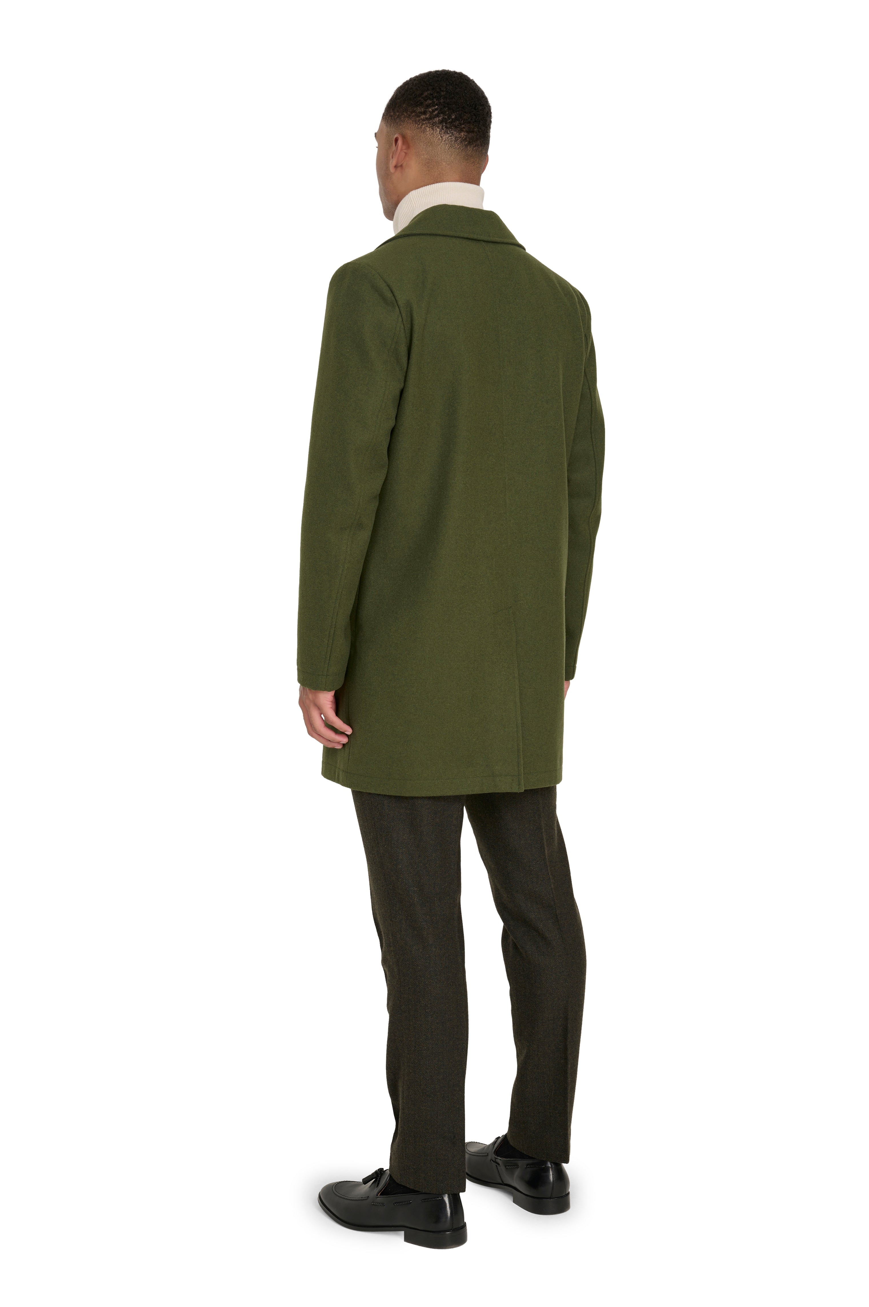 Josh Wool Melton Overcoat in Khaki RRP £179