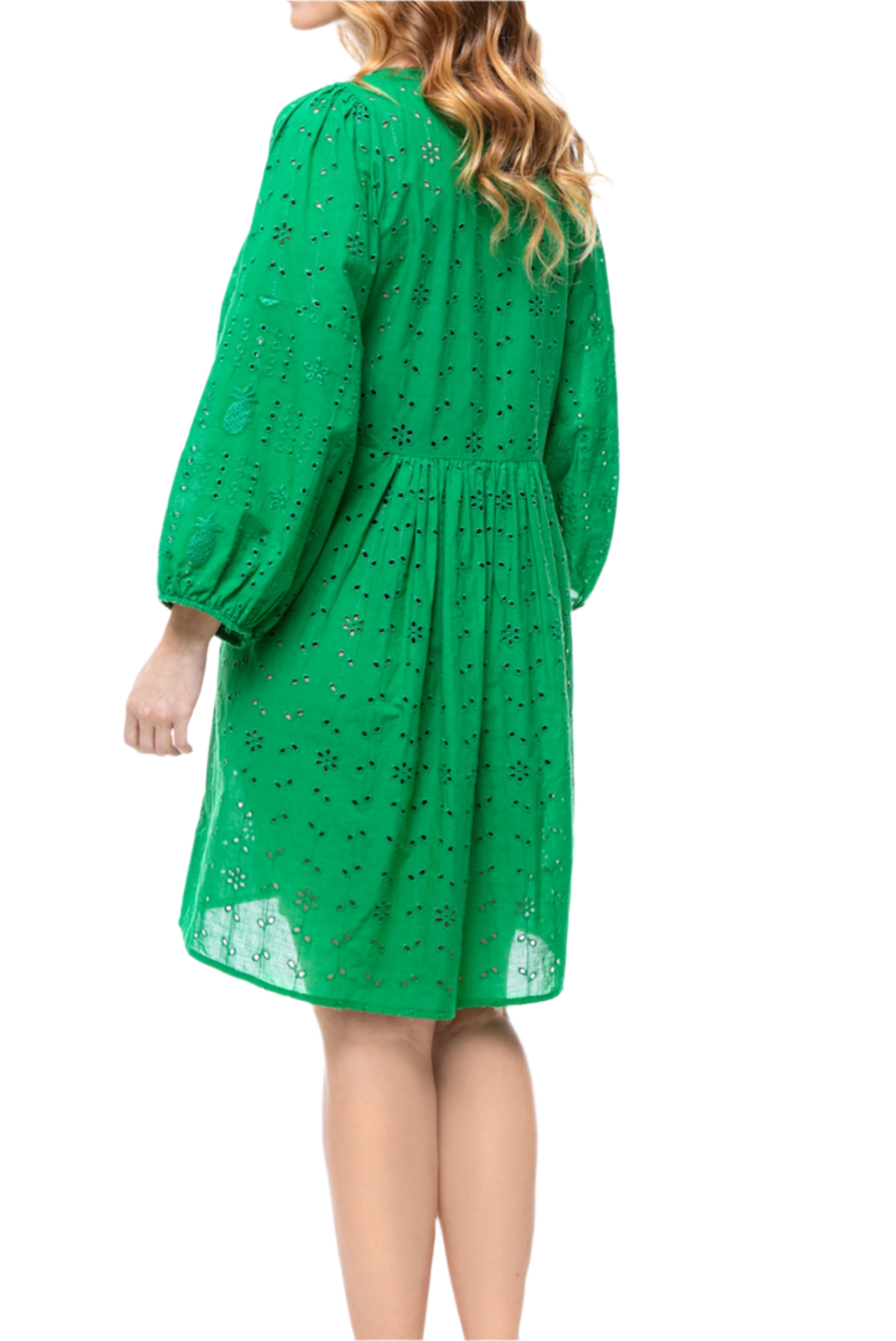 Elle Jane Embroidery Anglaise Beach Dress in Green RRP £99