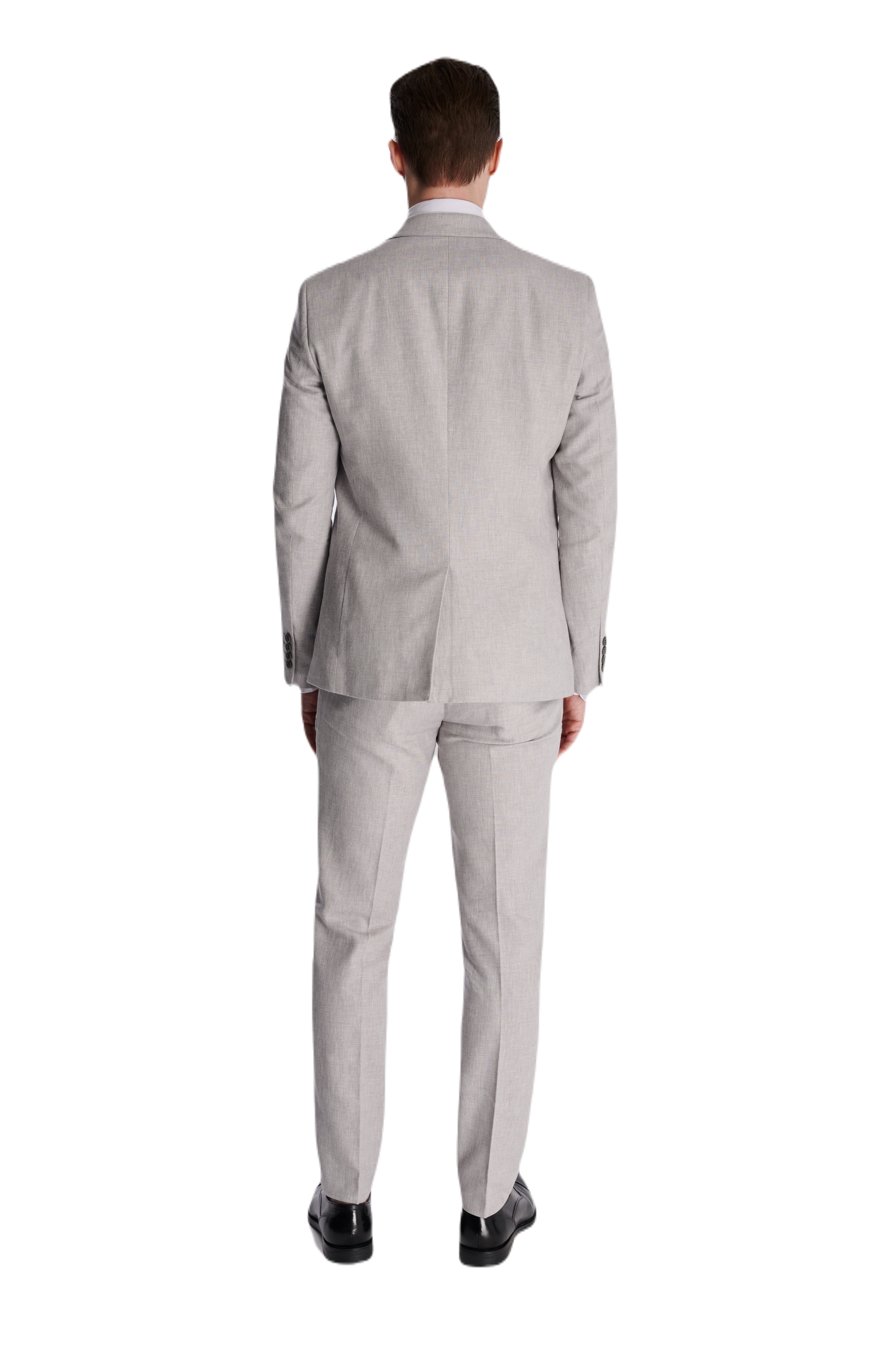 Giacomo Slim Fit Cotton Linen Suit Jacket in Grey RRP £139