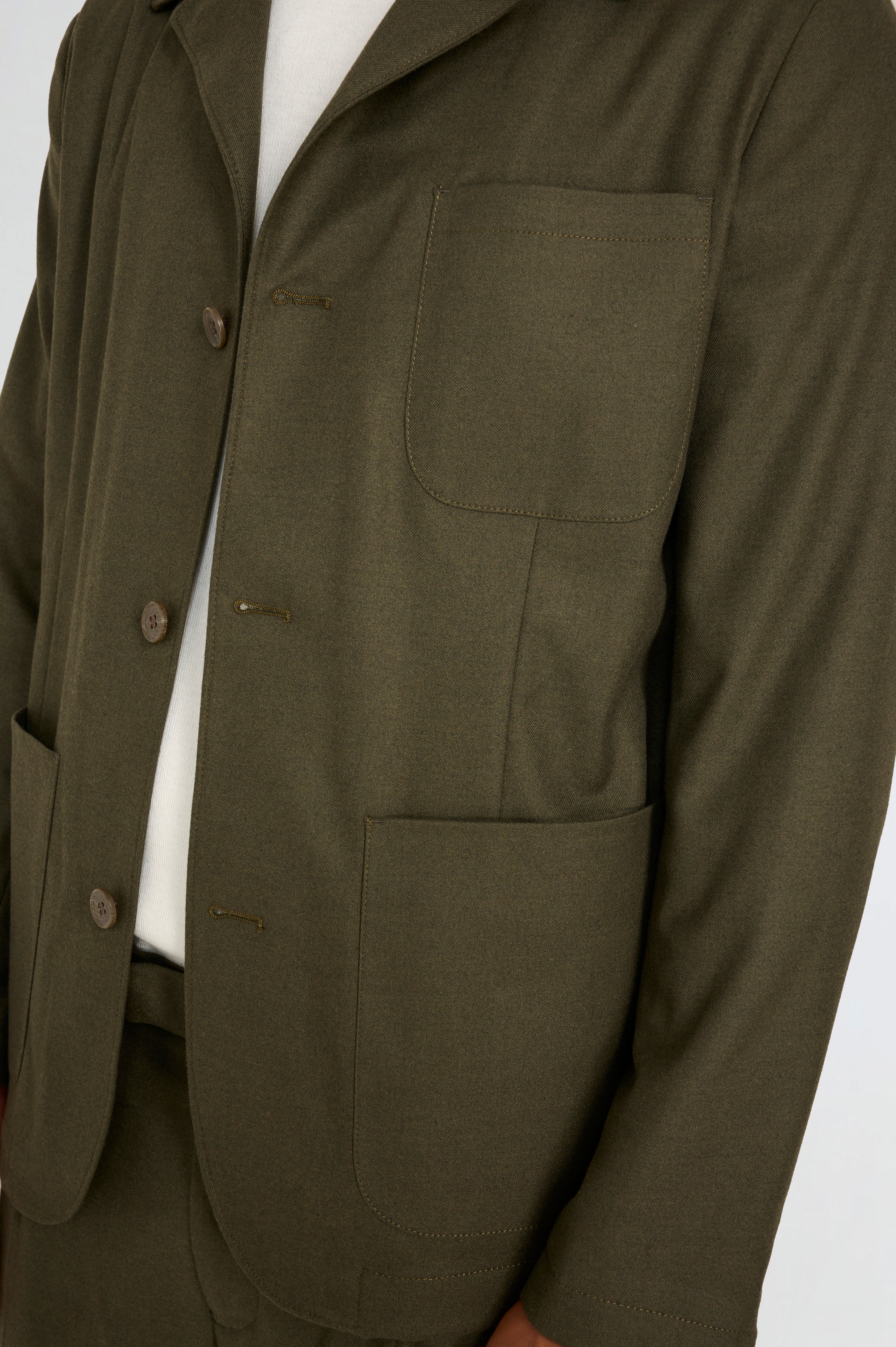 Arthur Flannel Jacket in Khaki RRP £159