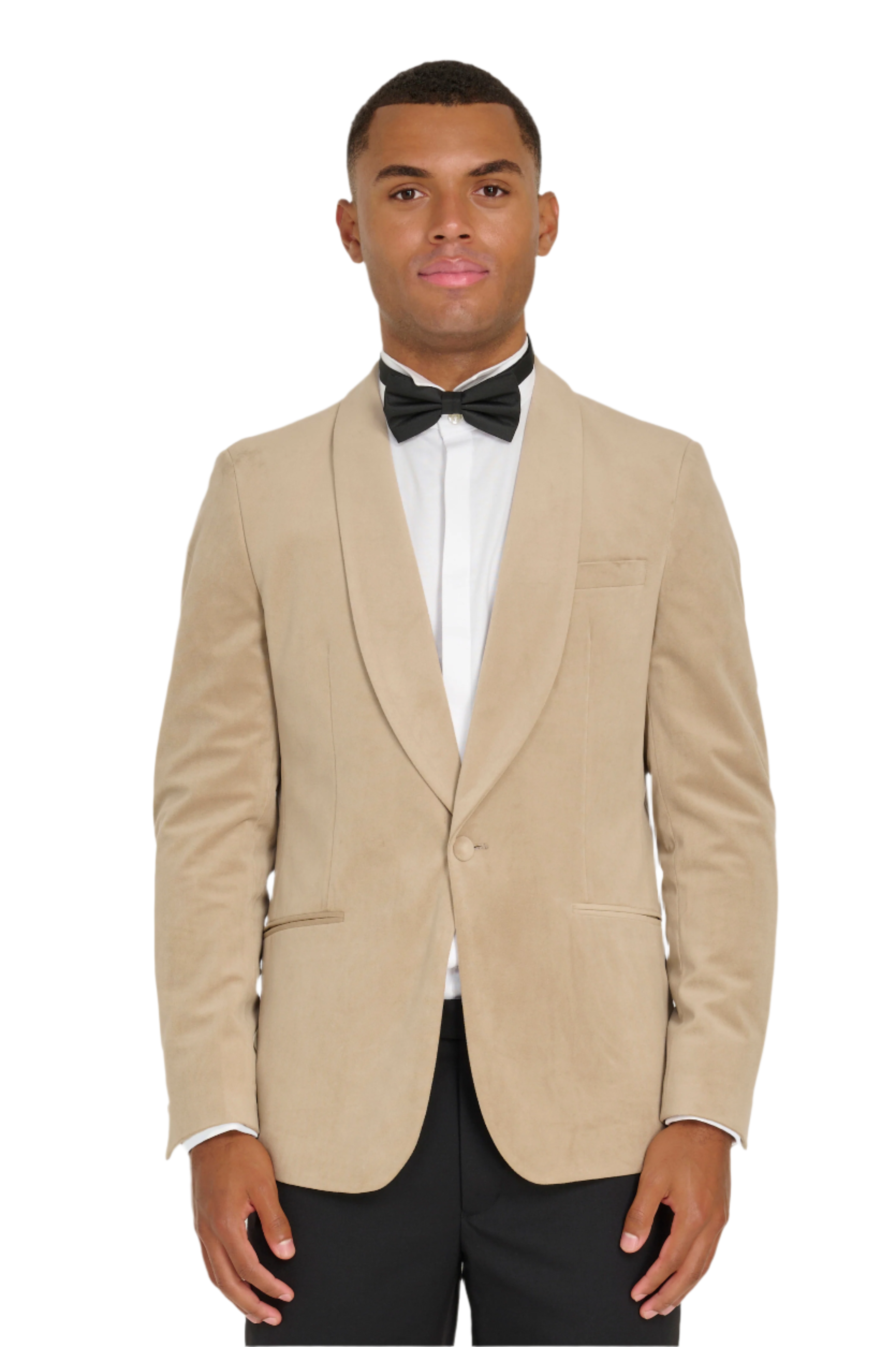 Leo Velvet Tuxedo Dinner Jacket with Shawl Lapel Detail in Taupe RRP £159