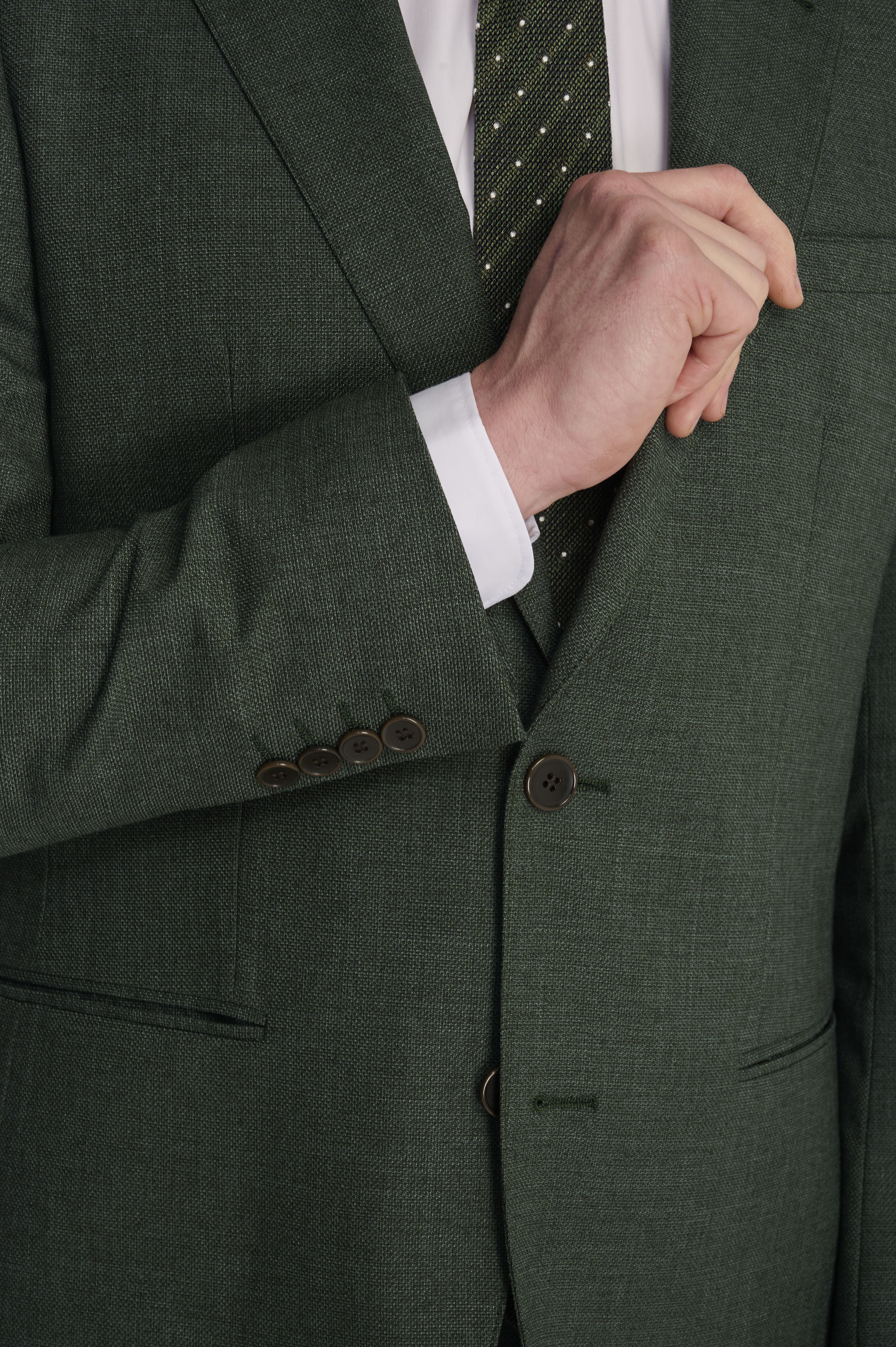 Sandro Slim Fit Linen Look Suit Jacket in Green RRP £129