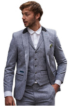 Load image into Gallery viewer, Harry Brown Arthur Grey Suede Trim Three Piece Suit RRP £299
