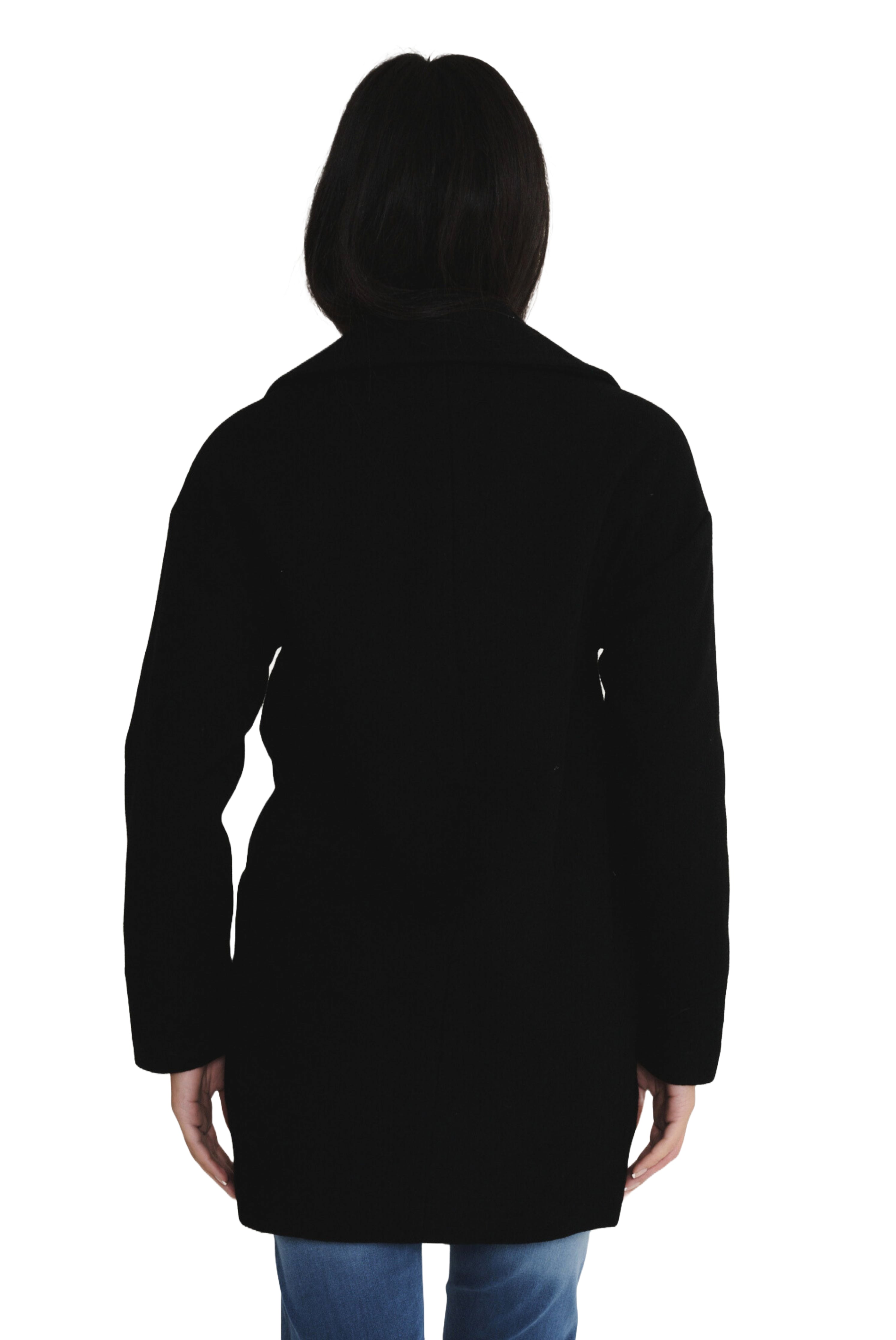 Elle Ladies Alice Wool Coat in Black RRP £179