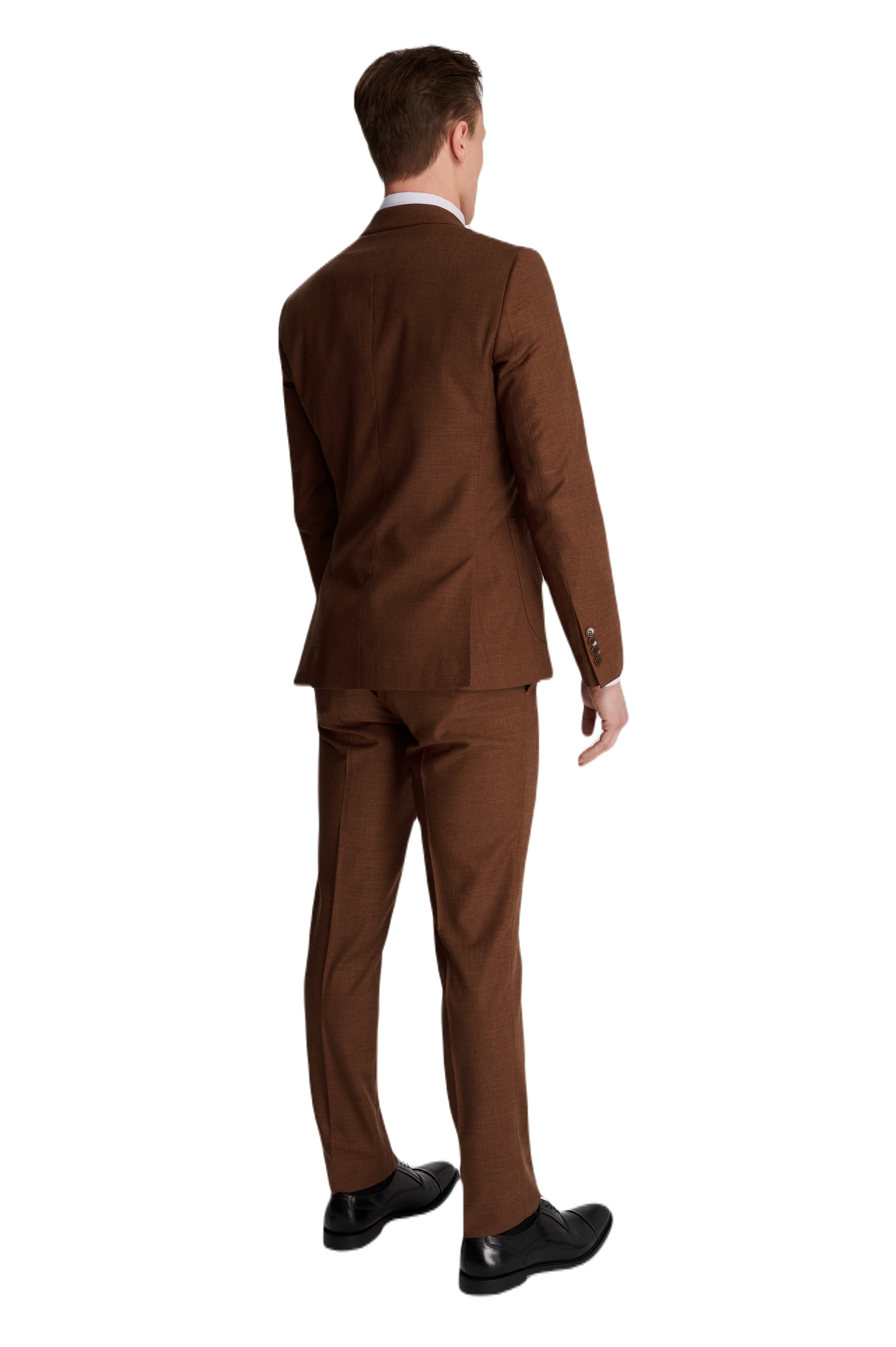 Sandro Linen Look Double Breasted Suit Jacket in Rust RRP £129