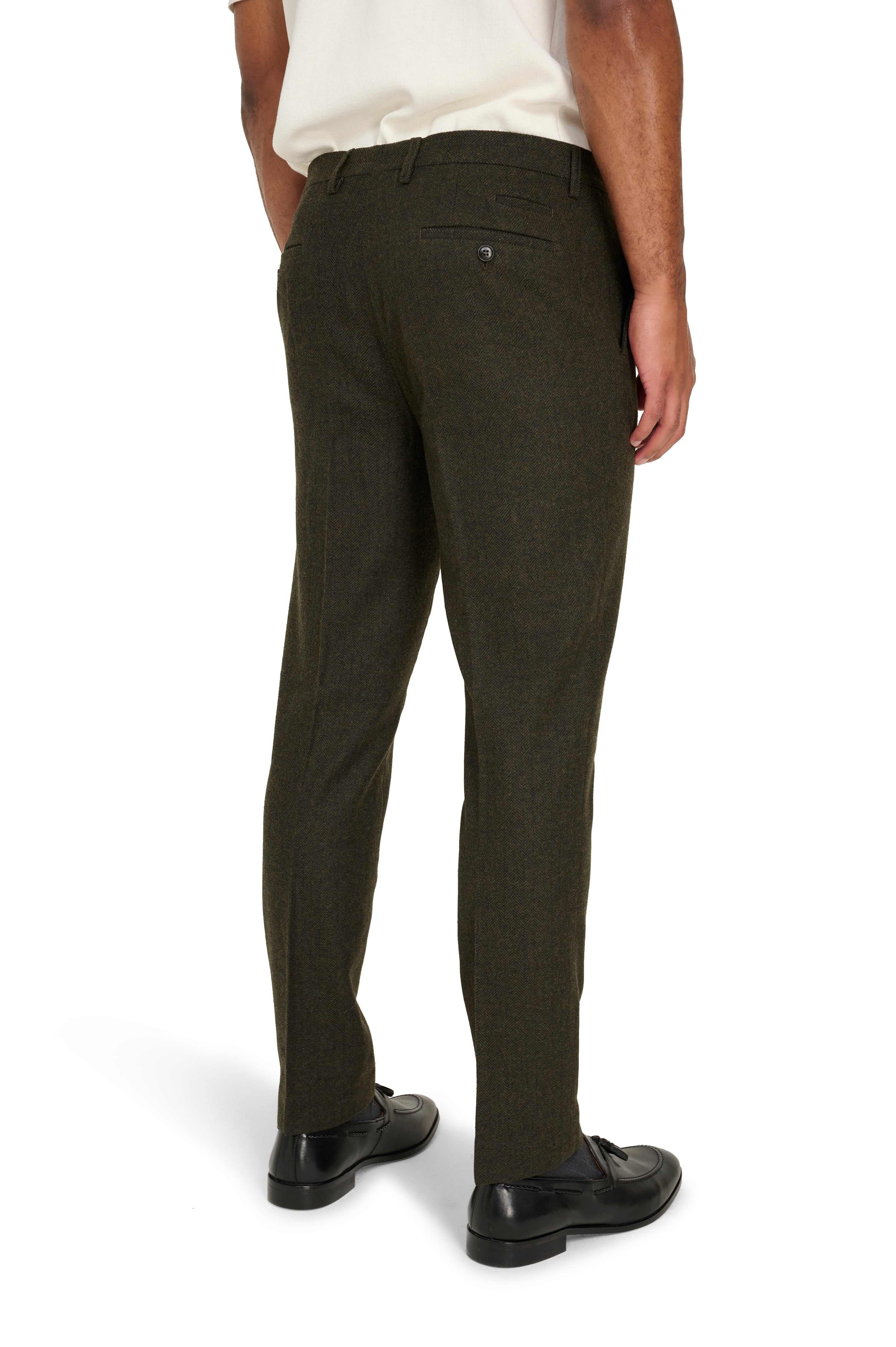 Henry Tweed Trousers in Olive RRP £89