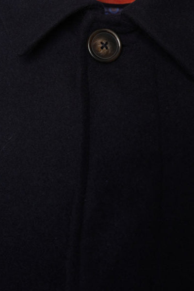 Harry Brown Navy Wool Blend Overcoat RRP £135