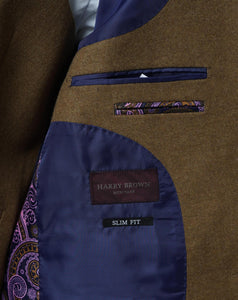 Harry Brown Tan Three Piece Slim Fit Wool Suit RRP £299