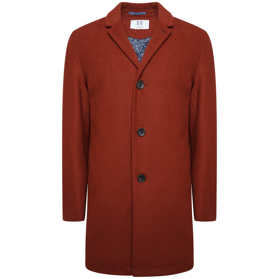 Harry Brown Rust Wool Overcoat RRP £135
