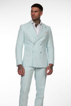 Load image into Gallery viewer, Gabriele Double Breasted Linen Suit in Pale Blue RRP £299
