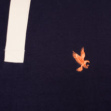Load image into Gallery viewer, Extra-Tall Grey Hawk Long Sleeve Rugby Polo Shirt in Navy RRP £99
