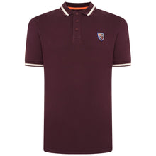 Load image into Gallery viewer, Extra-Tall Grey Hawk Shield Badge Pique Polo Shirt in Wine RRP £90
