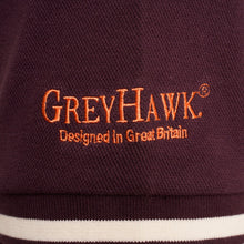 Load image into Gallery viewer, Grey Hawk Shield Badge Pique Polo Shirt in Wine RRP £90

