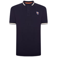 Load image into Gallery viewer, Extra-Tall Grey Hawk Shield Badge Pique Polo Shirt in Navy RRP £90
