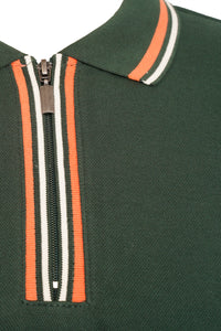 Grey Hawk Polo Pique in Green with Taping RRP £90