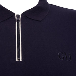 Grey Hawk Smart Zip Neck Polo Shirt in Navy RRP £49.50