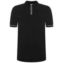 Load image into Gallery viewer, Extra-Tall Grey Hawk Smart Zip Neck Polo Shirt in Black RRP £49.50
