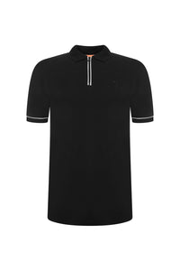 Grey Hawk Smart Zip Neck Polo Shirt in Black RRP £49.50