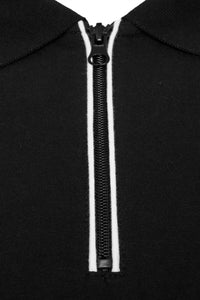 Grey Hawk Smart Zip Neck Polo Shirt in Black RRP £49.50