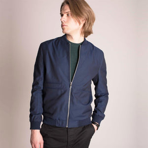 Harry Brown Blue Smart Casual Bomber Jacket