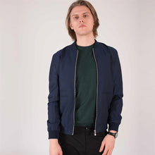 Load image into Gallery viewer, Harry Brown Blue Smart Casual Bomber Jacket
