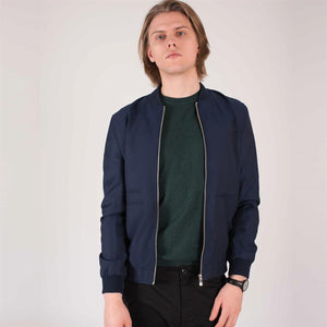 Harry Brown Blue Smart Casual Bomber Jacket