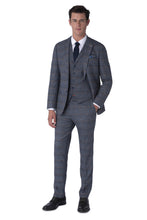 Load image into Gallery viewer, Callum Harry Brown Grey &amp; Orange Check Three Piece Suit RRP £259
