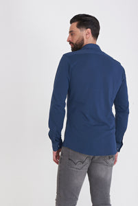 Harry Brown Pique Shirt in Blue RRP £80