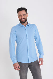 Harry Brown Pique Shirt in Light Blue RRP £80