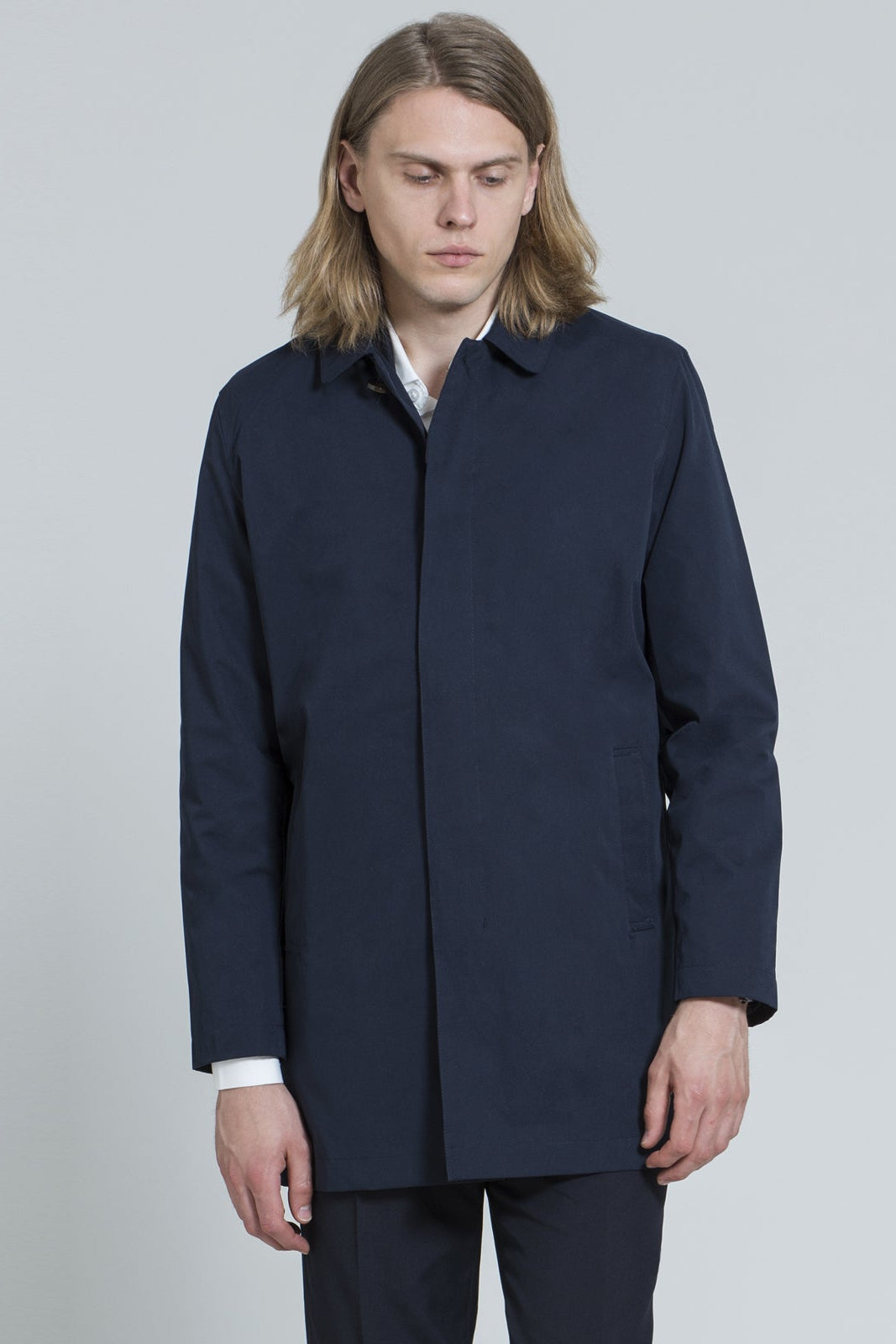 Harry Brown Navy Single Breasted Trench Coat RRP £139