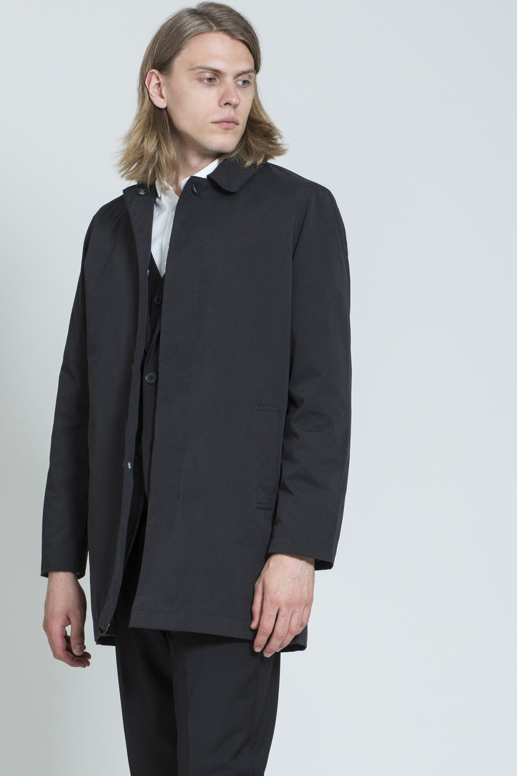 Harry Brown Black Single Breasted Trench Coat RRP £139