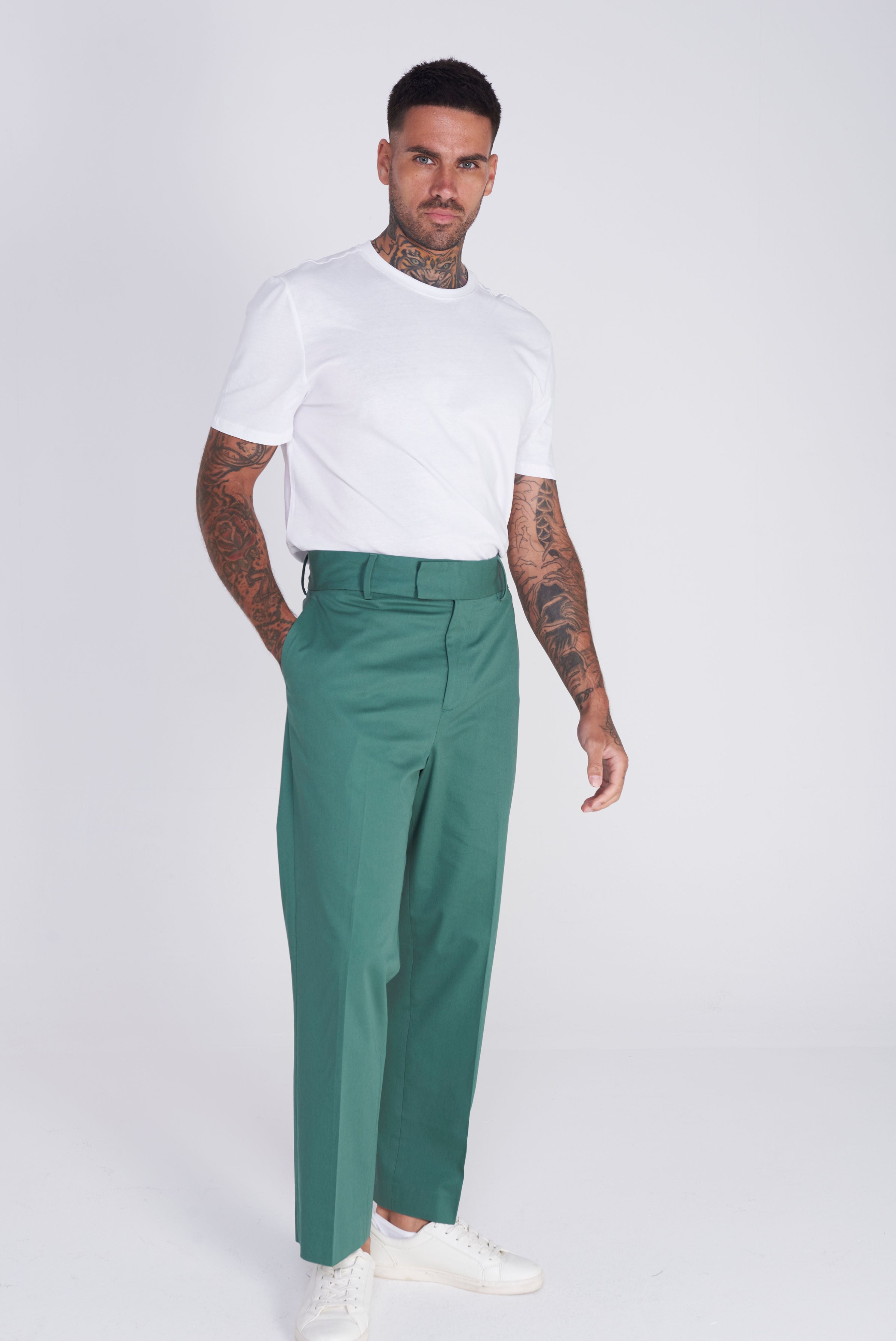 Ronda Cotton Trouser in Green RRP £80