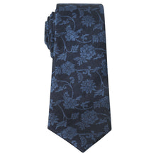 Load image into Gallery viewer, Penguin Silk Navy Blue Floral Tie
