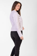 Load image into Gallery viewer, Pelle D’annata Ladies Real Leather Biker Jacket in Lavender RRP £279
