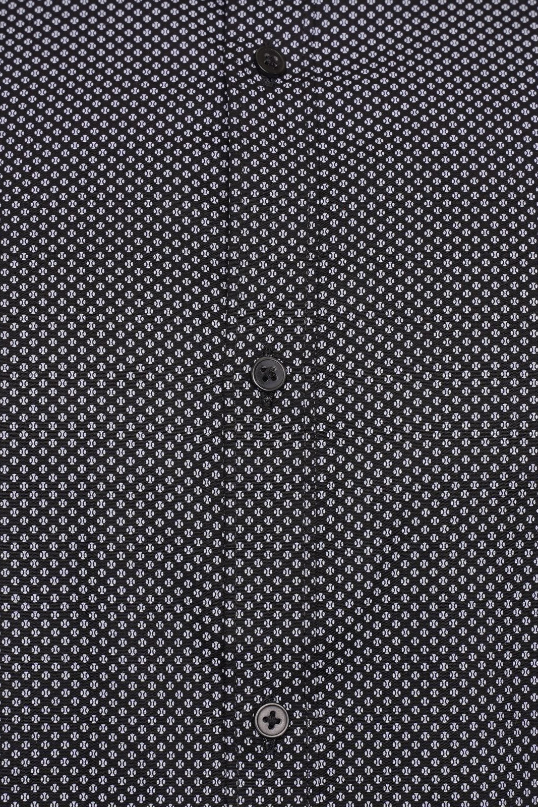 Harry Brown Micro Dot Slim Fit Shirt in Black