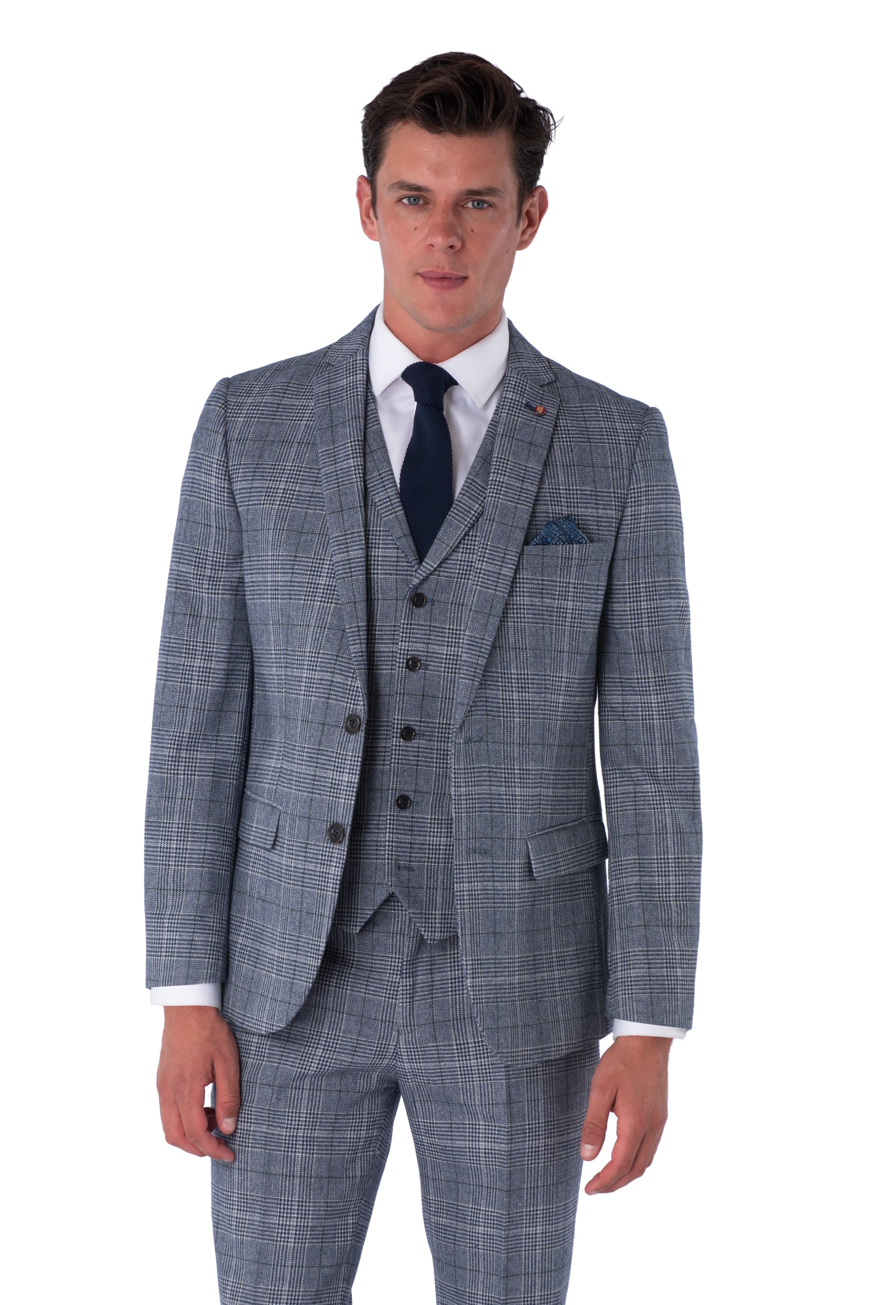 Joseph Harry Brown Blue & Black Check Wool  Slim Fit Suit RRP £299