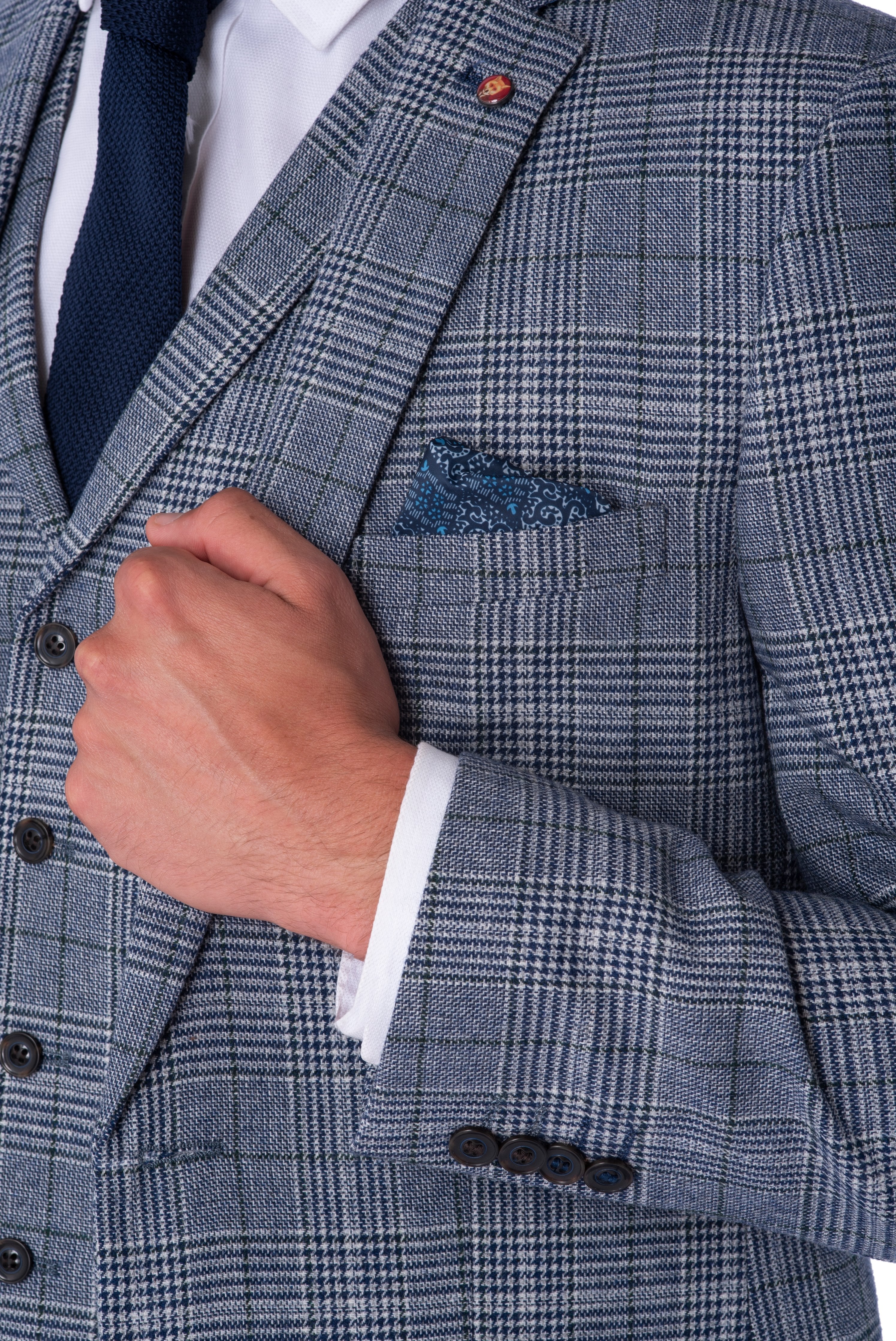 Joseph Harry Brown Blue & Black Check Wool  Slim Fit Suit RRP £299