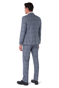 Joseph Harry Brown Blue & Black Check Wool  Slim Fit Suit RRP £299