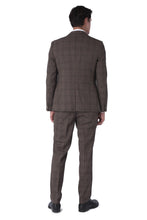 Load image into Gallery viewer, Back of TYLER Brown Check 100% Wool Suit
