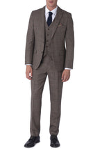 Load image into Gallery viewer, Jude Harry Brown Brown Check 100% Wool Suit RRP £299
