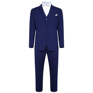 Harry Brown Blue Bamboo Three Piece Slim Fit Suit RRP £245