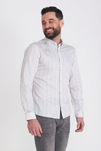 Load image into Gallery viewer, Harry Brown Cotton Twill Striped Shirt in Grey RRP £80
