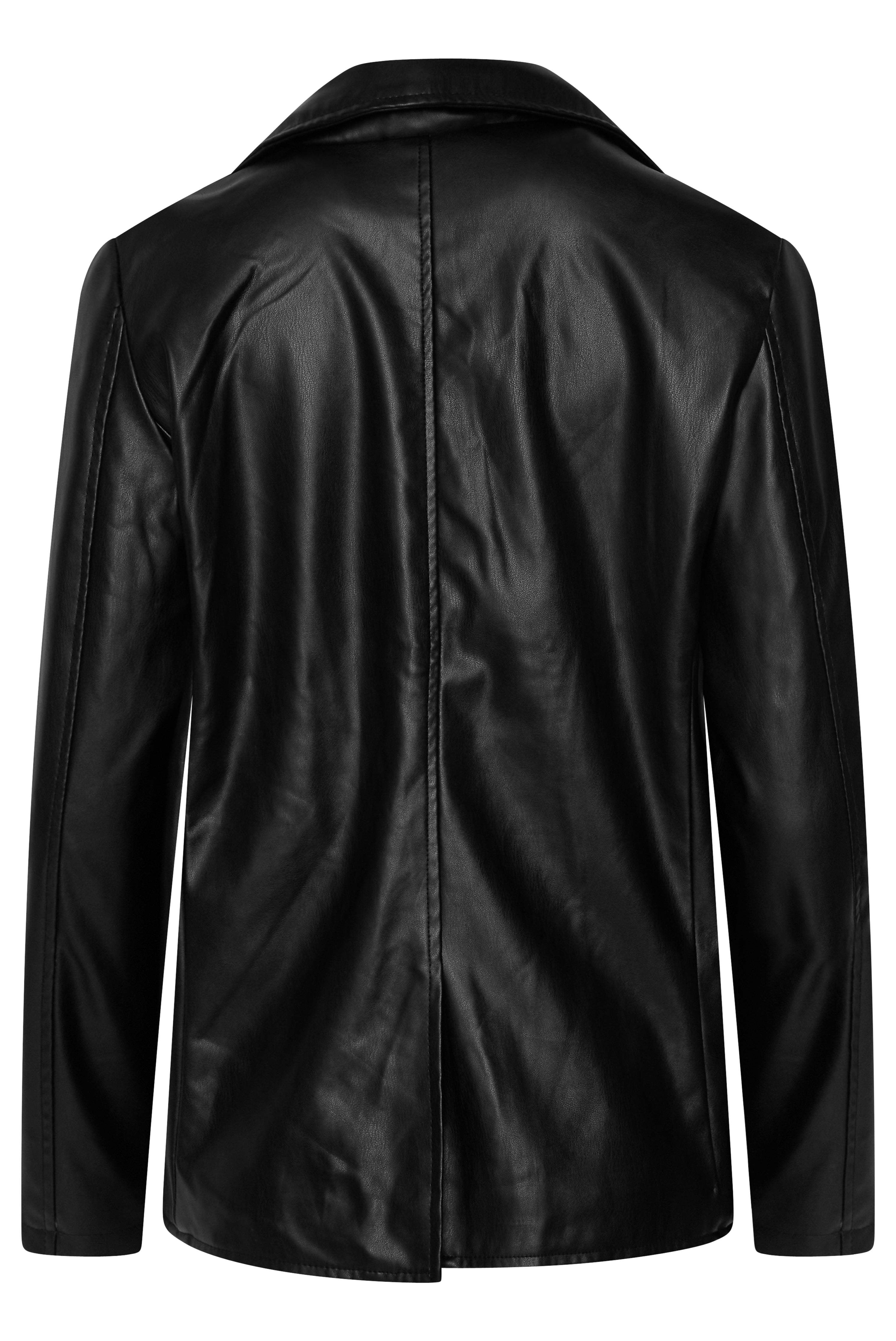 Fawn Nikki Faux Leather Blazer in Black RRP £129