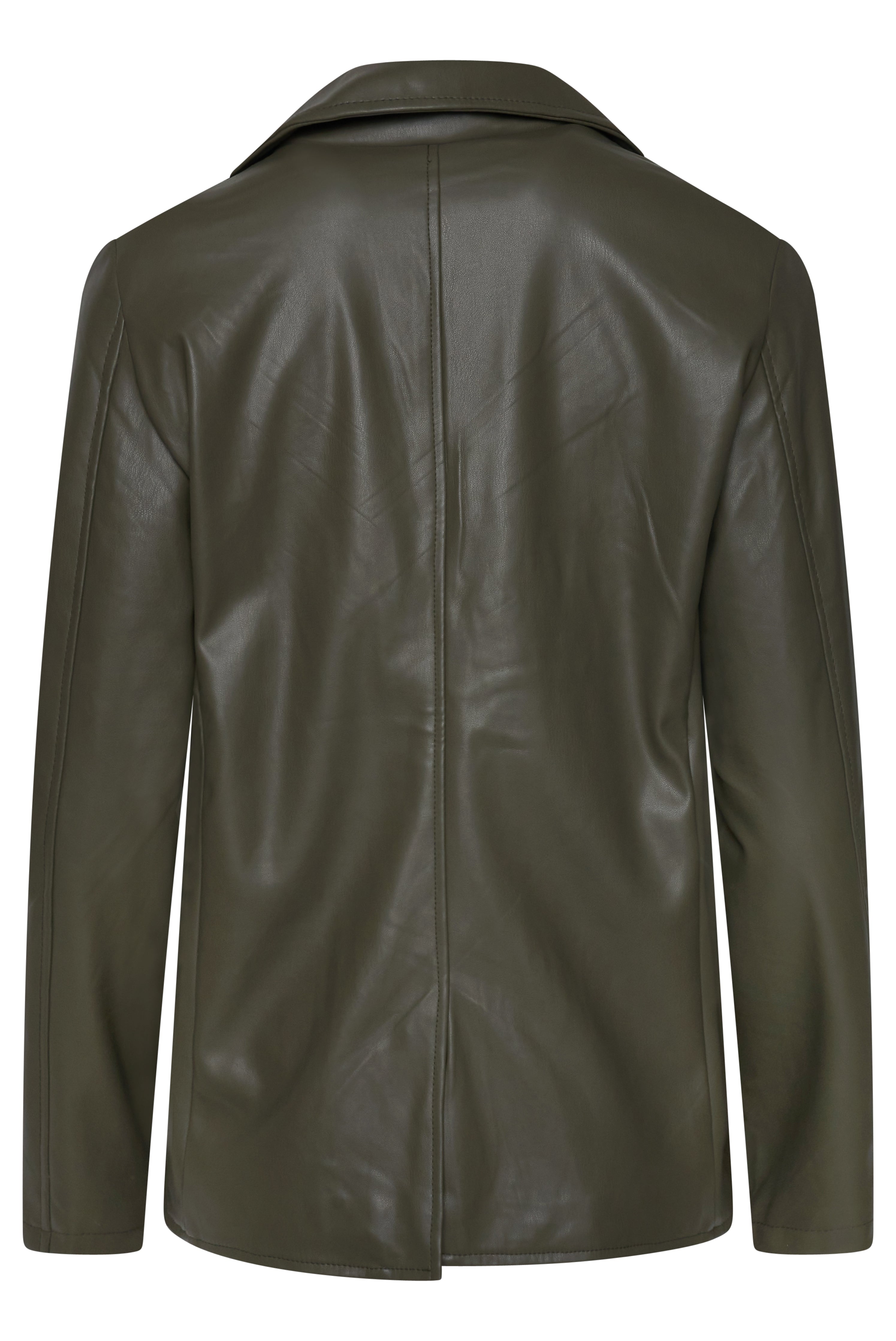 Fawn Nikki Faux Leather Blazer in Olive  RRP £129